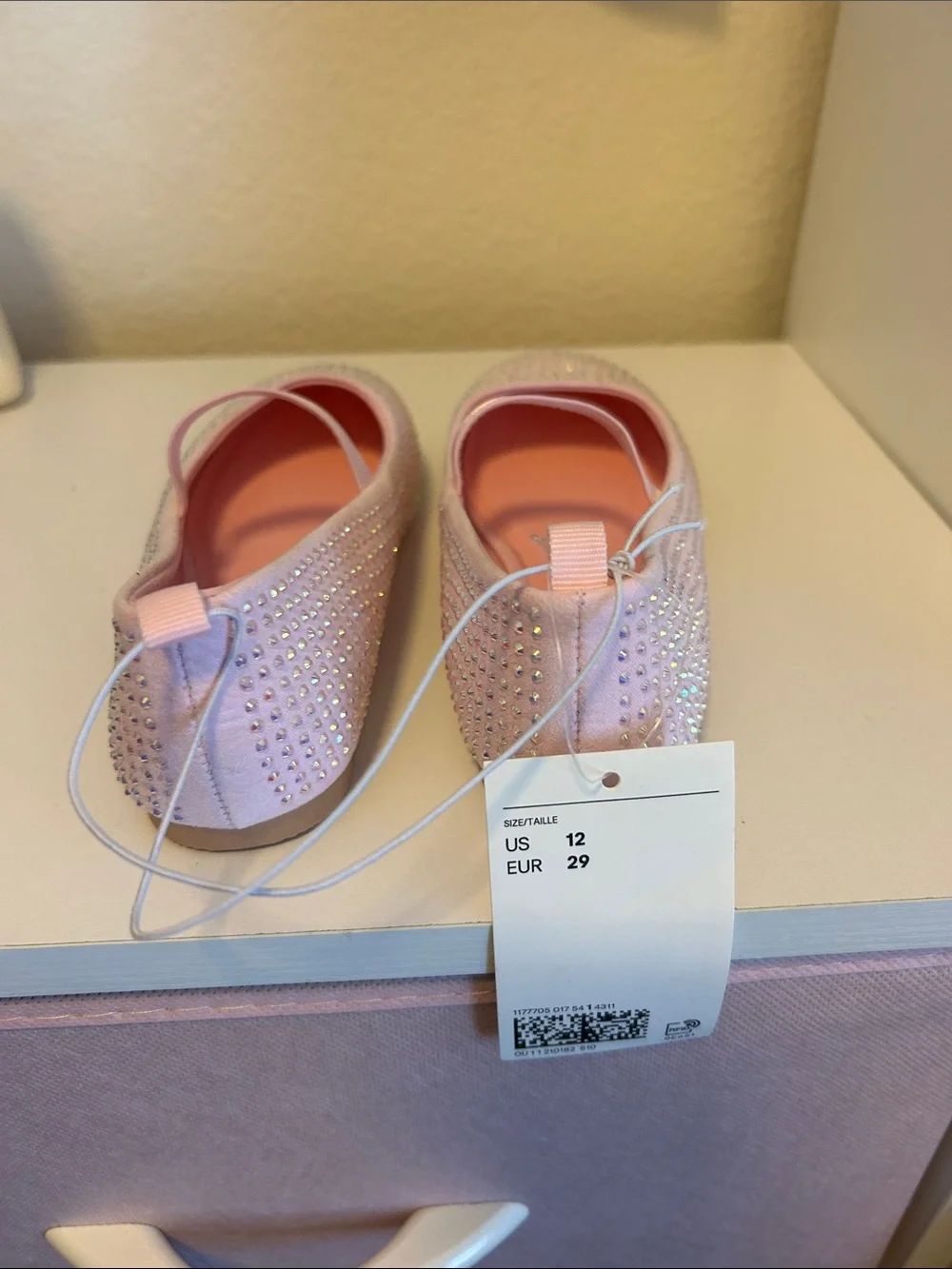 Barbie Light Pink Rhinestone Flats for Kids